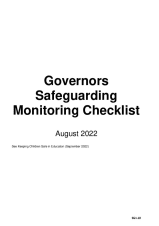 Governors Safeguarding Monitoring Checklist